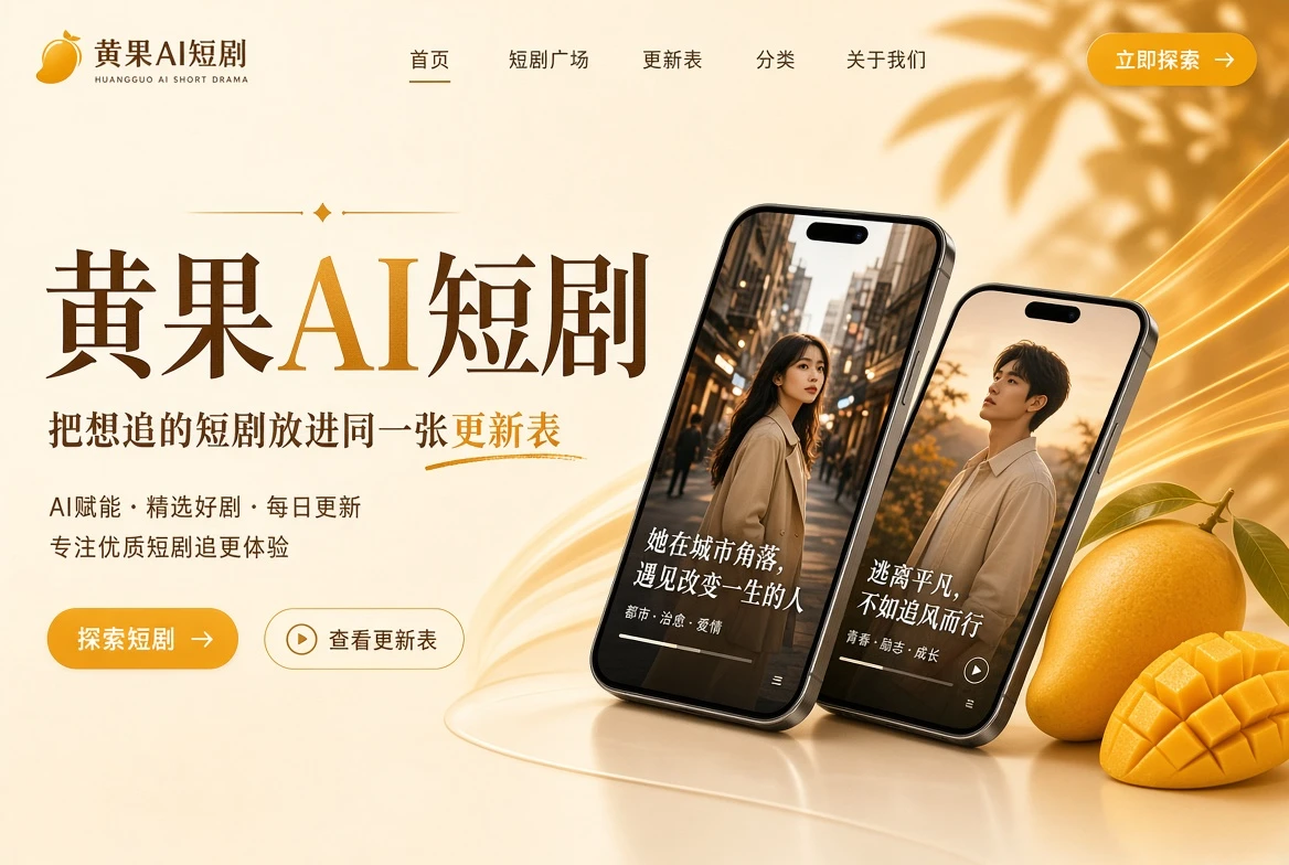 黄果AI短剧品牌页头